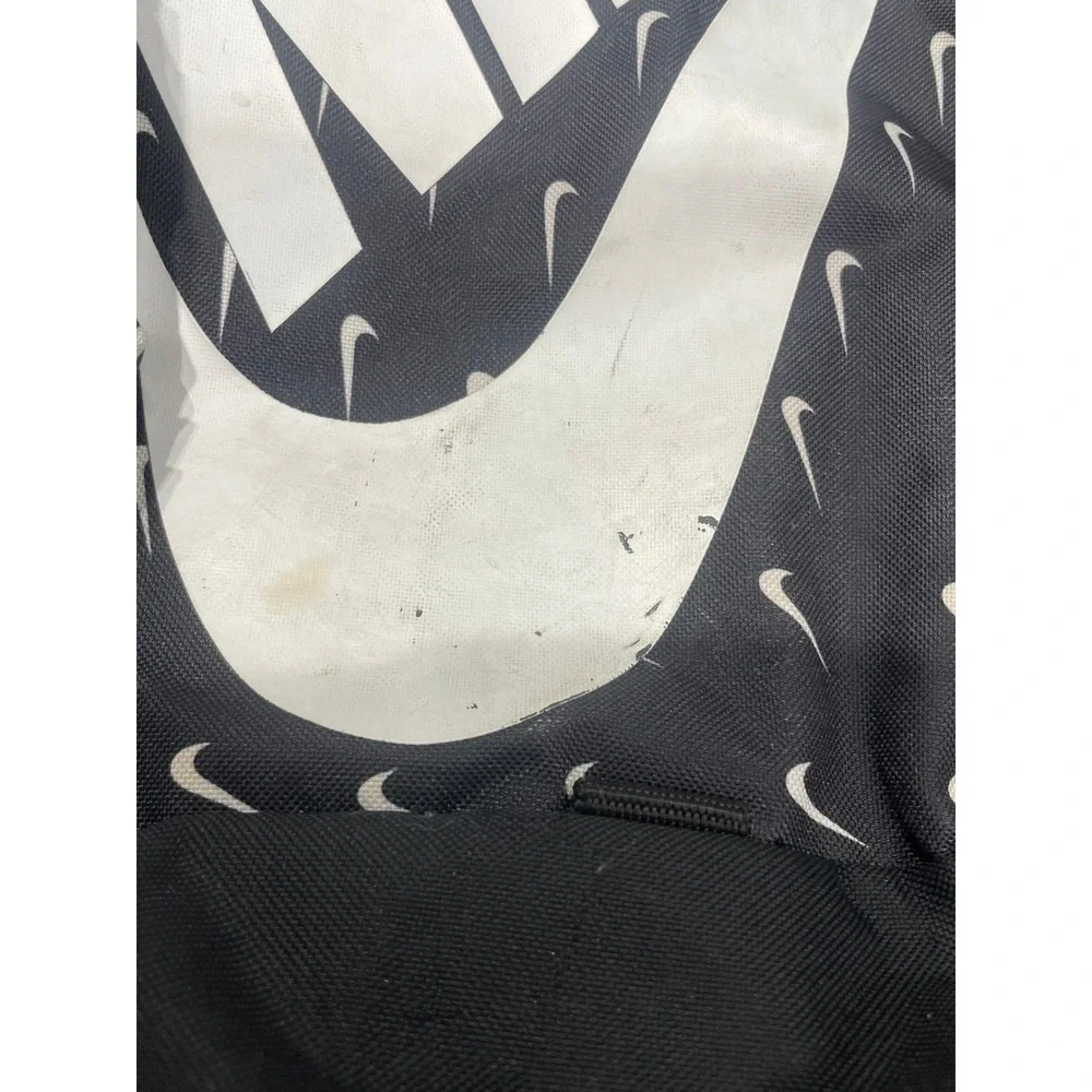 Nike Hayward Backpack Black White Mini Swoosh Logo Print School Sports Bag